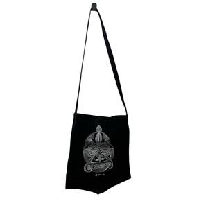 SKUNKFUNK SKFK Graphic Black Canvas Crossbody Reusable Shopping Soft Tote Bag